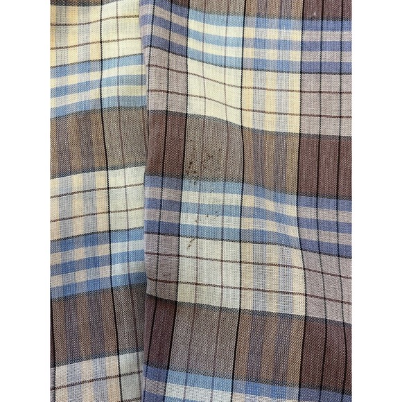 Vintage Mens L Levi's Western Shirt Button Front Brown Blue Plaid Long Sleeve - Picture 6 of 6